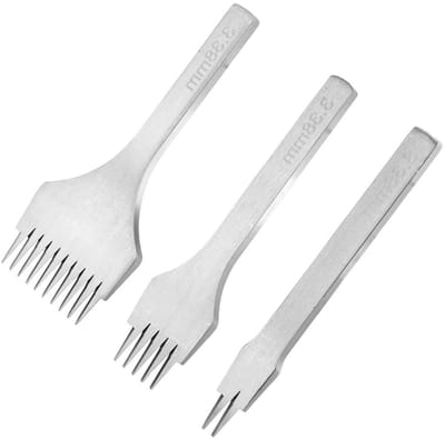 Leren Stansen Set 3 Stuks RVS Gatenpons voor Naaien en Koorden