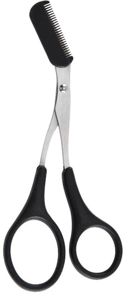 Wenkbrauwschaar met geïntegreerde kam, wenkbrauwschaar voor trimmen en vormen, precisieschaar voor verzorgde wenkbrauwen, knippen en stylen thuis, licht en handig