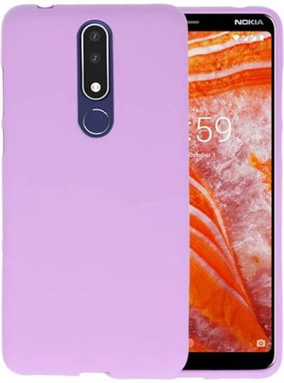 Bestcases Color Telefoonhoesje - Backcover Hoesje - Siliconen Case Back Cover voor Nokia 3.1 Plus - Paars
