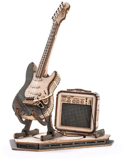 WiseGoods Premium DIY Houten Gitaar - 3D Miniatuur Bouwset Voor Elektrische Knutselprojecten - Hobby - Cadeau - Knutselen