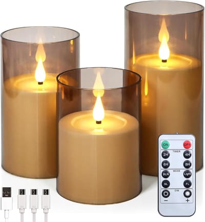 ZRSS® Waxinelichtjes Oplaadbaar - Theelichtjes op Batterijen - Kaarsen LED op Batterij - Met Afstandsbediening en Timer - 3 Stuks