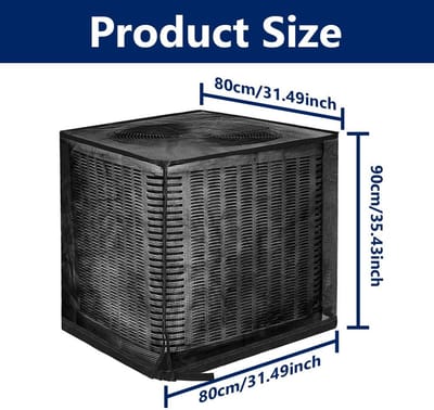 JHUBERS- Airconditioning Cover - Bescherming tegen Bladeren - Voor Buitenunit - Verstelbare Sluiting - 80x80x90 cm - Duurzaam Rubber/Nylon - Aircohoes