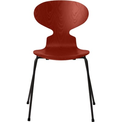 Fritz Hansen Ant Stoel - venetian red - zwart