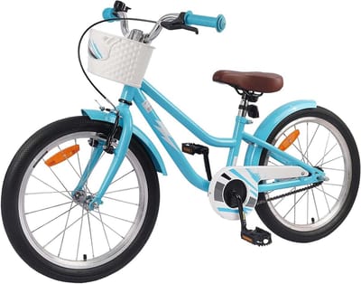 Kinderfiets - Jeugdfiets Meisjes Jongens - Veilig Op Weg - Verstelbaar Zadel Stuur - 18 Inch - Hemelsblauw
