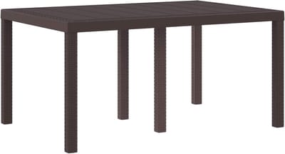 Tuinstafel | Buitentafel | Terrastafe Bruin 150 x 100 x 73 cm poly rattan