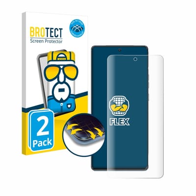 BROTECT - Screenprotector voor Motorola Edge 40 Pro - Folie Beschermfolie transparant volledig dekking - 2 Stuks