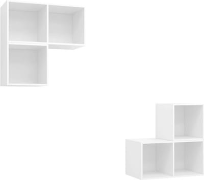 vidaXL - 4-delige - Tv-meubelset - bewerkt - hout - wit