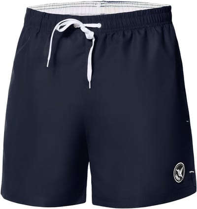 Ladeheid LA-LA40-198-SWS Heren Zwembroek - Zwemshorts - met zijzakken en achterzak - sneldrogend - met binnenslip van mesh - Koordsluiting - Polyester - Marineblauw - L