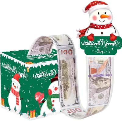 DIY Kerst Geldbox voor Geldcadeaus, Creatieve Verrassingshouders met 50 Transparante Tassen, Feestelijke Presentatie voor Kerstmis en Party Benodigdheden