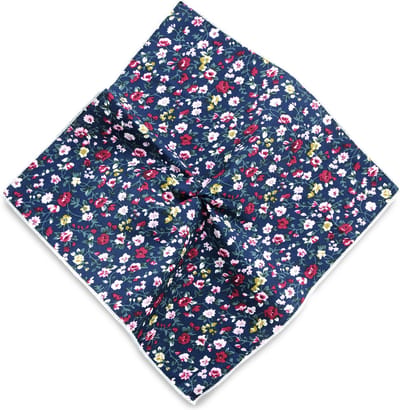 We Love Ties - Pochets - Pochet Floral Art - donkerblauw / groen / roze