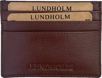Lundholm Pasjeshouder mannen Luxe Mini Dunne Kleine Portemonnee Kaarthouder Bruin - Topkwaliteit Echt Leer - Scandinavisch design