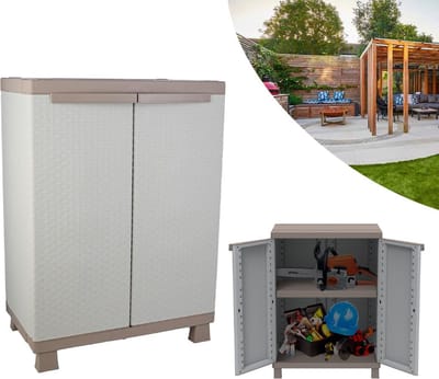 ApexArte® Tuinkast Kunststof - Tuinkist - Tuinkasten voor Buiten - Tuinberging - Grijs