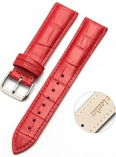 By Qubix - 20mm - Crocodile leren bandje - Rood - Geschikt voor Huawei watch GT 2 (42mm) - Huawei watch GT 3 (42mm) - Huawei watch GT 3 Pro (43mm)
