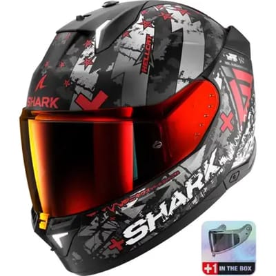 Shark SKWAL i3 Hellcat Mat Zwart Chrom Rood KUR Integraalhelm - Helm
