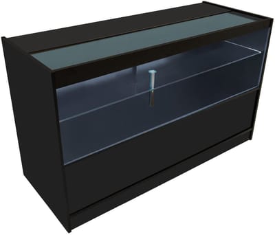 C1500 led winkeltoonbank - zwart - 150 cm - helder wit led