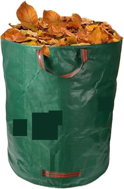 Tuinafvalzak 60L-400L Yard gevallen bladeren vuilniszakken plantenknipsels zak handgrepen voor tuinieren puin gras knippen gazon zwembad (67 x 84 cm met deksel)