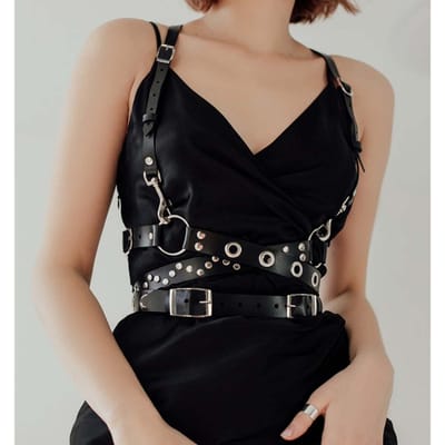 Dames Mode Riem Corset Riem Street Style Leer Lingerie Borstharnas Punk Rock Leren Riem Gothic Accessoires Kleding brown