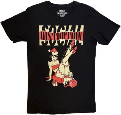 Social Distortion - Pin Up Holiday Heren Tshirt - M - Zwart