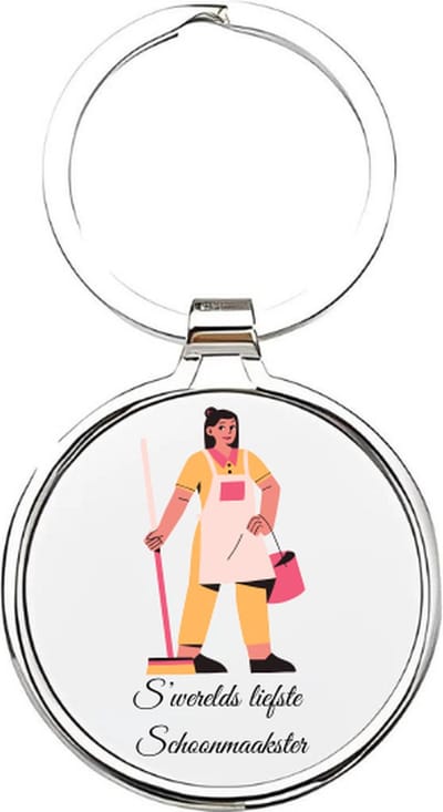 Akyol - s' werelds liefste schoonmaakster Sleutelhanger - Werk - de beste schoonmaakster - schoonmaakmedewerkers - schoonmaker - schoonmaakster - schoonmaker - huisvrouw - werk - schoonmaakploeg - cadeau voor je schoonmaakster - 4 x 7,5 CM