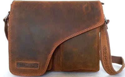 Hillburry Tas - 100% Leer -  Crossbodytas - Unisex - Cognac / Bruin