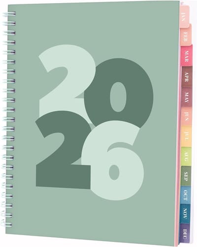 Grove weekplanner - Jaar agenda - Afspraken plannen - Flexibele omslag - 20 x 15 cm - Groen