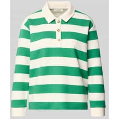 Sweatshirt met polokraag en knoopsluiting
