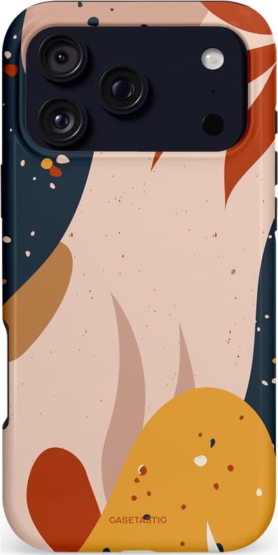 Casetastic hoesje geschikt voor Apple iPhone 17 Pro Max - MagSafe - Dubbellaagse bescherming - Terravorm - Fashion Case - Zand Donkergrijs Perzik Okergeel