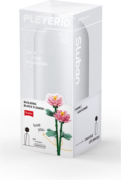 Sluban Sunflowers Creative bouwspeelgoed kinderen vanaf 6 jaar – Constructiespeelgoed modelbouw – bouwdoos met 144 bouwstenen – M38-B1101-05