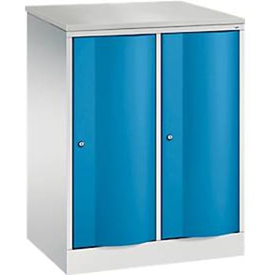 C+P Garderobekast Resisto, 2 vakken, 2 legplanken, B 772 x D 540 x H 1077 mm, lichtgrijs/lichtblauw