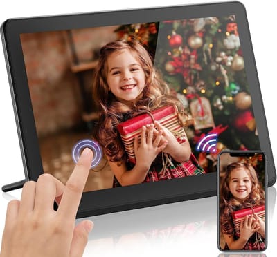Digitale Fotolijst met Wifi en Automatische Rotatie - Elektronisch Scherm voor Foto Opslag en Weergave - Draadloos Foto's Delen - Groot Geheugen voor Uitgebreide Fotocollectie - Modern Design met Afstandsbediening