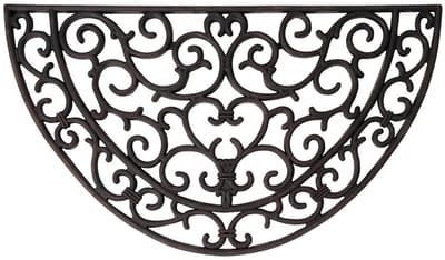 Esschert Design Deurmat - 2x - rubber - schoonloopmat - halfrond - 68 x 40 cm - Deurmatten schoonloopmatten