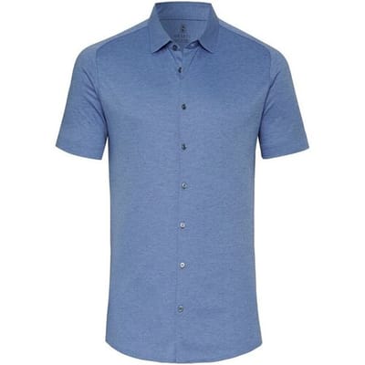 Desoto Overhemd Uni Short Sleeve Piqué Kent Collar Dove Blue / male