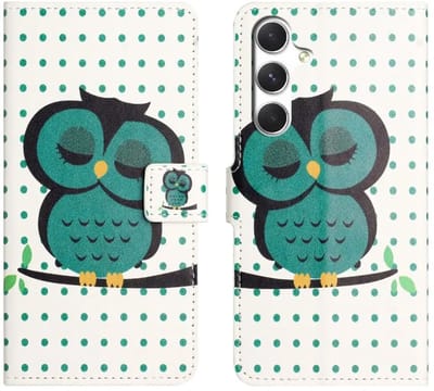 Hoesje Geschikt voor Samsung Galaxy A27 | Portemonnee Book Case | Beschermhoes | Magneet Sluiting | Uil Print