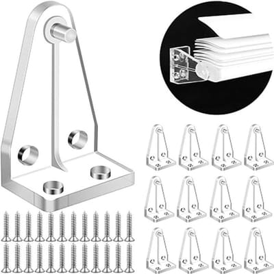 Daity 12 montagebeugels voor jaloezieën - 2 -5 cm mini transparante plastic haakjes - gordijnonderbeugels - onderrailclips voor jaloezieën - geschikt voor horizontale jaloezieën - verduisteringsgordijnen - ramen - deuren - enz. (transparant)
