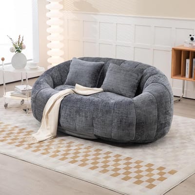 Bean Bag Sofa Lazy Sofa Durable Comfort Lounger High Backrest Bean Bag Chair Sofa for Adults and Kids, Indoor and Outdoor, Accent Floor Soft Lounge Chair, 150 x 95 x 63cm (Grey)