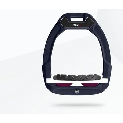 Veiligheidsstijgbeugels Paardrijden Hellend Ultra Grip Blauw/Wit/Pruim Flex-On Safe-On