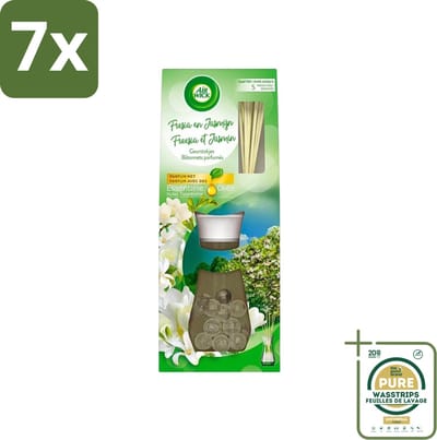 7 x Air Wick Essential Oils - Geurstokjes - Freesia & Jasmijn - 30ml - Grootverpakking - Geurstokjes - Bloemige Geur - Freesia - Jasmijn - Essentiële Oliën
