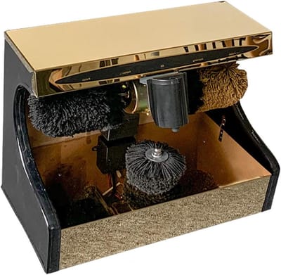 Een elektrische schoenpoetser Automatische schoenpoetsmachine met dubbele motor, geschikt for thuiskantoor, inductie elektrisch hotel, titanium(Gold)