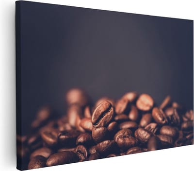 Artaza Canvas Schilderij Koffie Stilleven - 30x20 cm - Klein - Muurdecoratie Keuken - Wanddecoratie Koffie - Kamer Accessoires