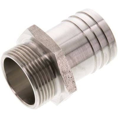 G 1 1/4'' Buitendraad x 38mm RVS Slangpilaar 40 Bar