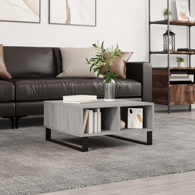 vidaXL - Salontafel - 60x60x30 - cm - bewerkt - hout - grijs - sonoma - eikenkleurig