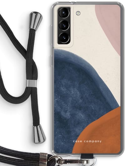 Case Company® - Hoesje met koord geschikt voor Samsung Galaxy S21 Plus hoesje met Koord - Geo #1 - Telefoonhoesje met Zwart Koord - Bescherming aan alle Kanten en Over de Schermrand