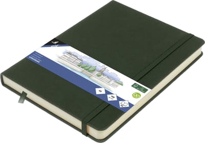 Kangaro schetsboek - A5 - forest green - met elastiek en lint - 2 stuks - K-861228
