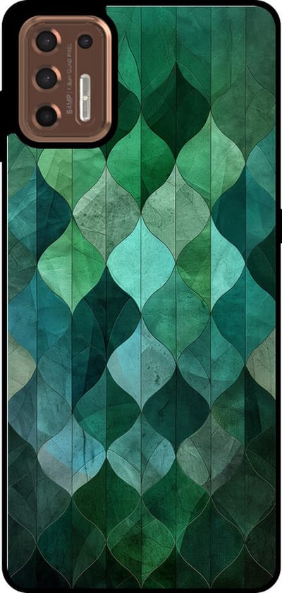 Smartphonica Telefoonhoesje Geschikt voor Motorola Moto G9 Plus met groene bladeren opdruk - TPU backcover case green leaf design - Groen geschikt voor Motorola Moto G9 Plus