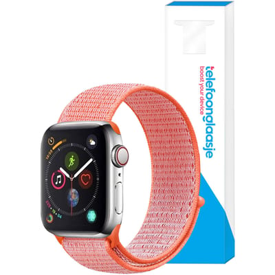 Nylon bandje Apple Watch 1/2/3/4/5/6/SE ? 38/40mm - Neon Roze