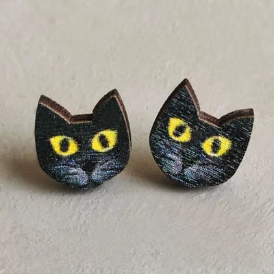 Oorbellen Houten Katten