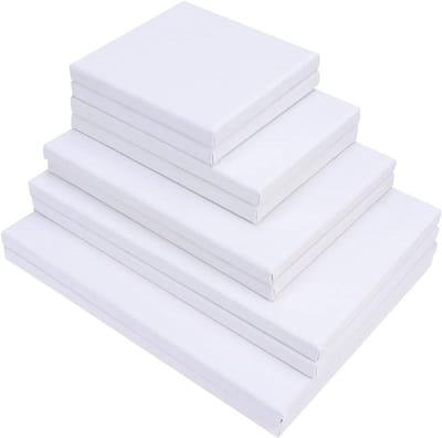 Canvas Rol - Schilderdoek Set - Kunst Maken - Katoen met Hout - 10 Stuks - Wit