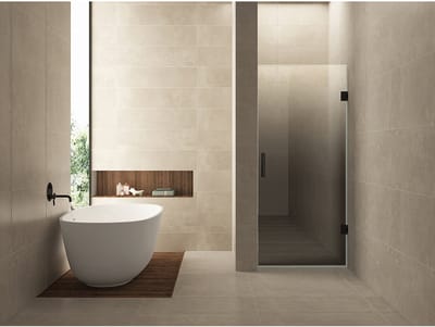 Wiesbaden Less Nisdeur Rechts - 700x2000x8mm - Nano - Spiegelrook naar Helder Glas - Mat Zwart