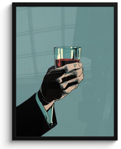 Poster in lijst - Fotolijst 60x80 cm - Posters - Arm - Glas - Pak - Blauw - Posterlijst zwart - Decoratie - Wanddecoratie woonkamer - Muurdecoratie slaapkamer - Kerstversiering - Kerstdecoratie voor binnen - Kerstmis