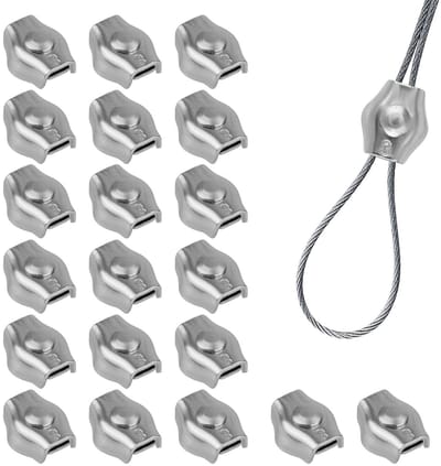 20 Stuks RVS Draadklemmen voor Kabel, Geschikt voor 1.5-3mm Draad, Duurzaam en Roestvrij, Perfect voor Bevestigen en Ondersteunen van Kabels